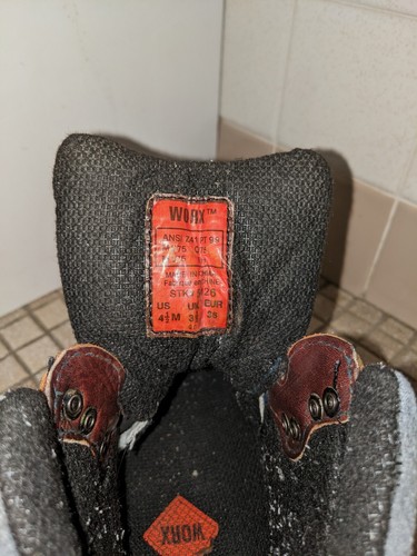 Worx Stahlkappe Braun Leder Arbeitsstiefel mit Met Guards Größe 4,5 Herren - Bild 3 von 5