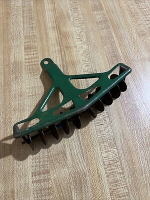 Vintage Small Disk Cultivator Farm Tractor Implement Toy Green