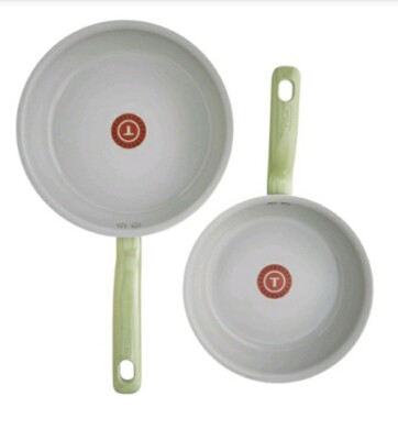 T-fal Fresh Simply Cook 8.5'' and 10.5'' Ceramic Recycled Aluminum Fry Pan Set -