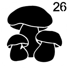 Really Great Stencils, Mini, Mushroom 26, 3", Fungi Stencil, 3 Friends, Chubby