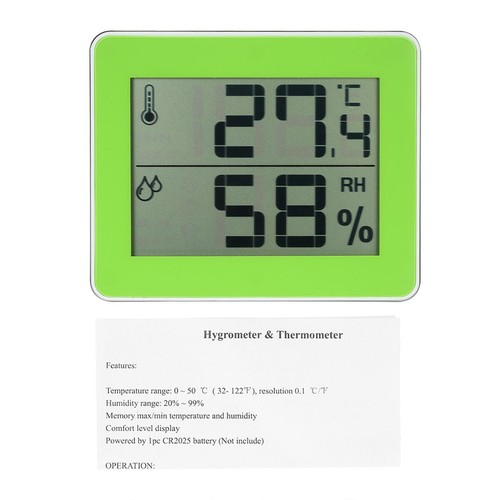 Digital Hygrometer Grün Weiß Thermometer Hohe Präzision Indoor Trockenhygrometer - Bild 5 von 14