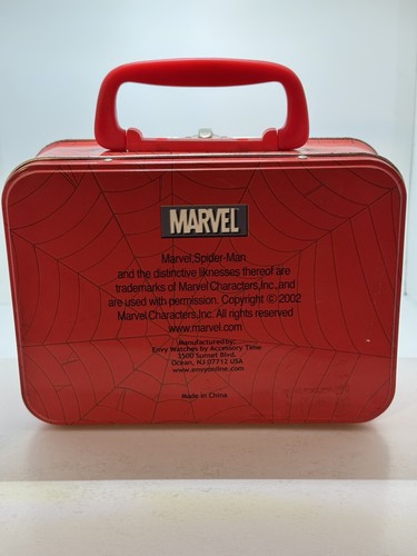SPIDERMAN WRIST WATCH WITH COLLECTOR TIN LUNCHBOX 2002 Marvel Unused - Picture 5 of 7