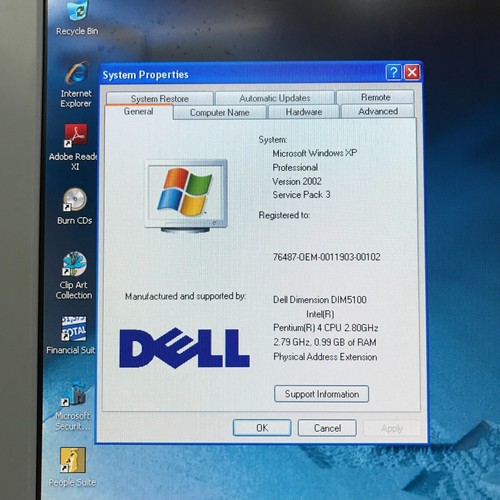 Dell Dimension 5100 PC for Retro Gaming Pentium 4 2.80GHz 1GB RAM Windows XP Pro - Picture 7 of 11