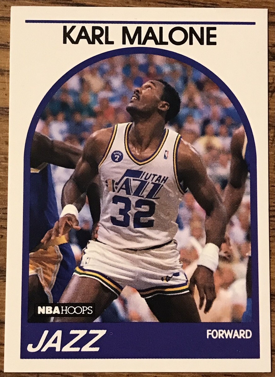 Karl Malone 1989-90 NBA Hoops Basketball Card #30 Utah Jazz NBA