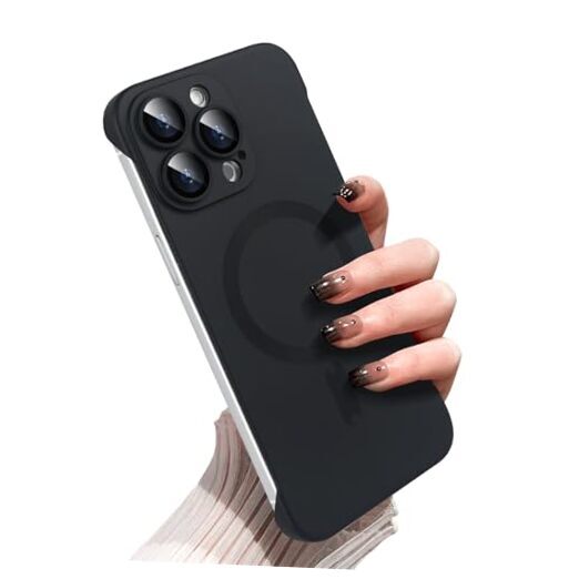 Omio Magnetic Slim Case for Compatible with iPhone 15 Pro Max Black Titanium