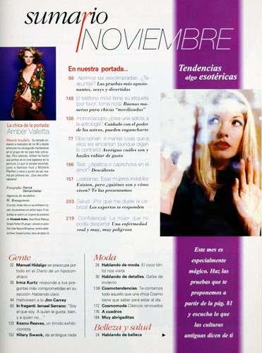COSMOPOLITAN Spain Magazine November 2000 - AMBER VALETTA - Foto 3 di 5