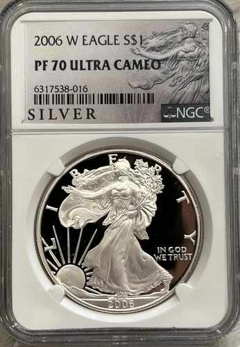 2006 W PROOF $1 AMERICAN SILVER EAGLE NGC PF70UC