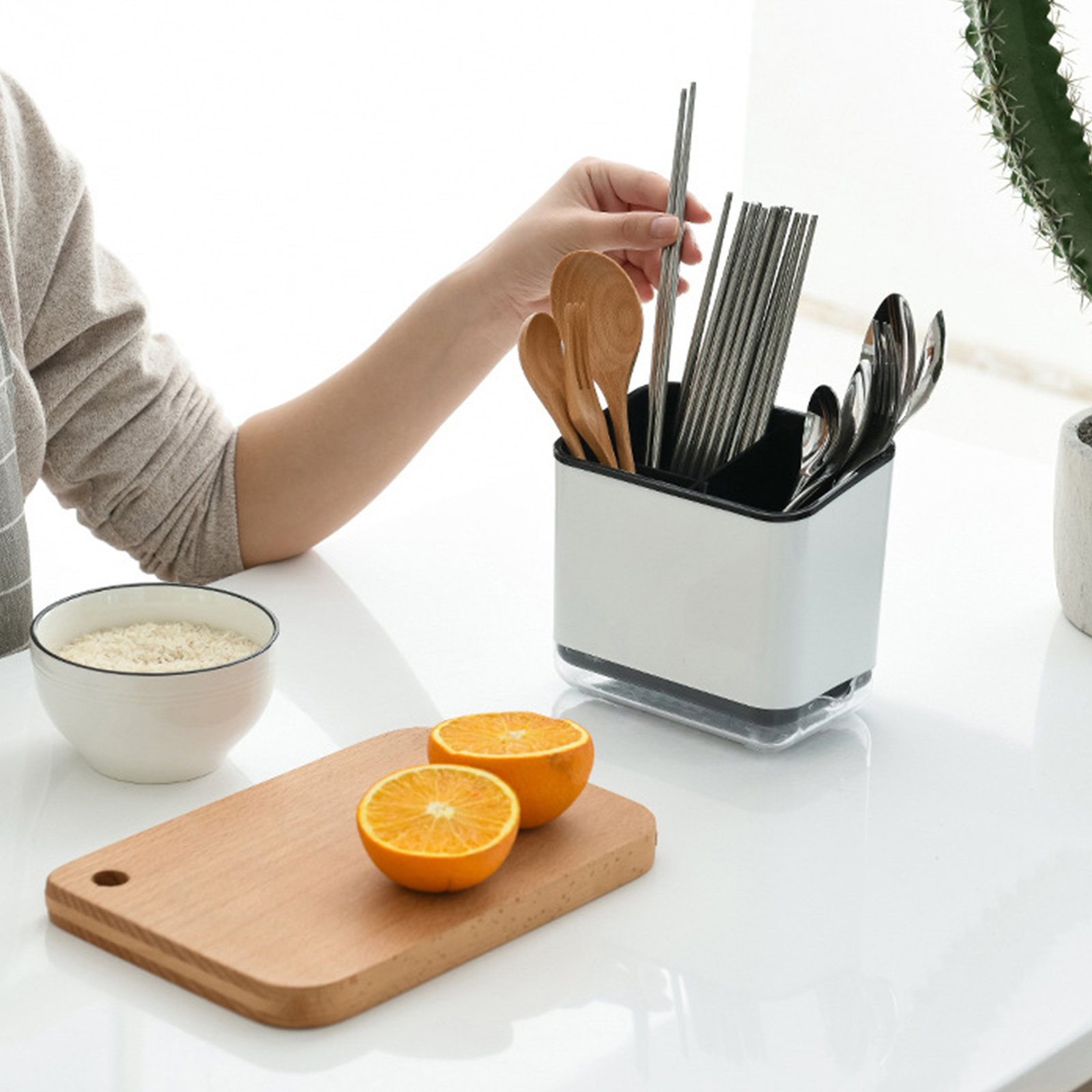 Kitchen Cutlery Holder Spoon Fork Utensils Storage Rack Organizer