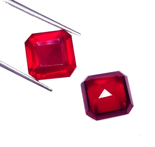 Par de gemas cuadradas de rubí rojo natural de 18,02 quilates sueltas certificadas WR09 - Imagen 11 de 12