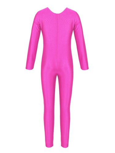 Kids Girls Long Sleeve Bodysuit Body Unitard Ballet Dance Gymnastics Leotard - Picture 93 of 122
