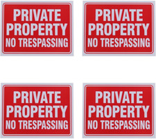 8 Pack Private Property no Trespassing Sign 9 x 12 Inch NEW