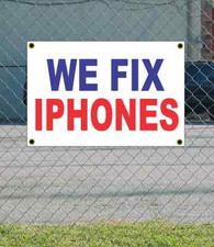 2x3 WE FIX IPHONES Red White Blue Banner Sign NEW Discount Size Price