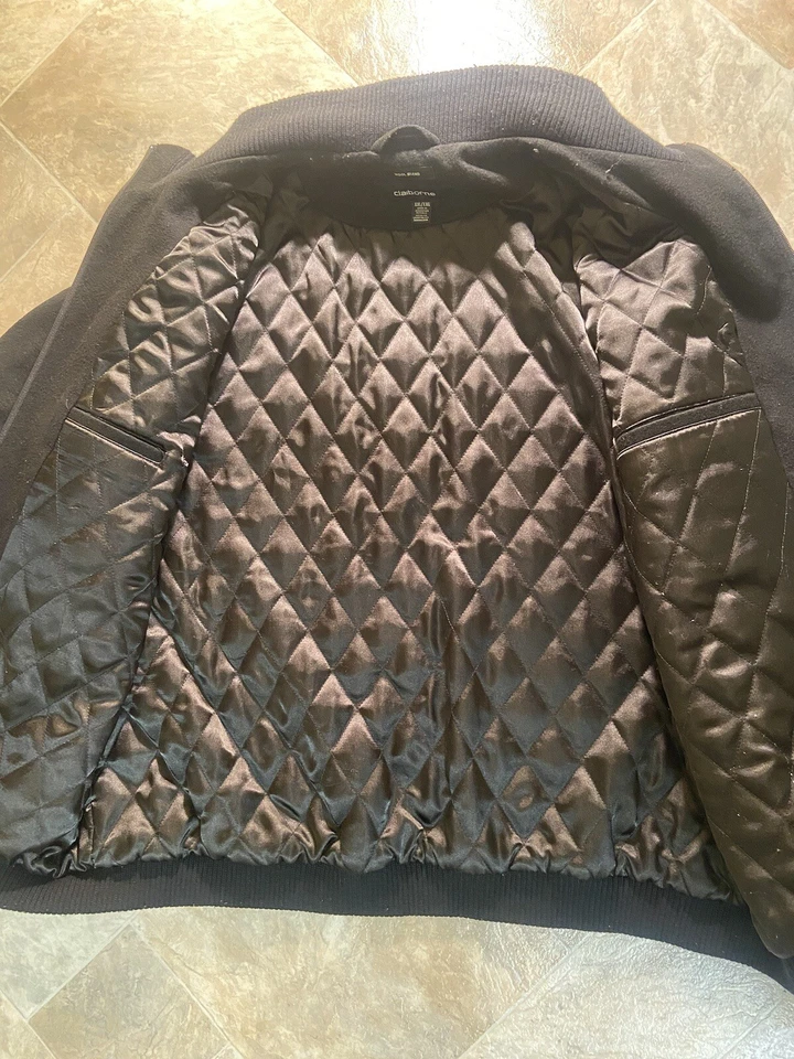 Куртка женская Claiborne взрослый размер XXL черная стиль Letterman шерстяная смесь с подкладкой - Изображение 3 из 4