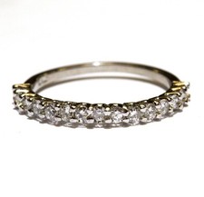 Platinum .52ct VS G diamond anniversary wedding band prong set ring 2.7g 7