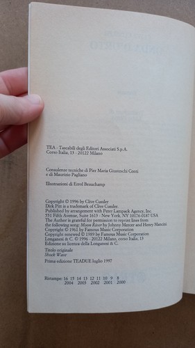 LIBRO Romanzo ONDA D'URTO Clive Cussler 2000 Tea Avventura Dirk Pitt. - Picture 3 of 7