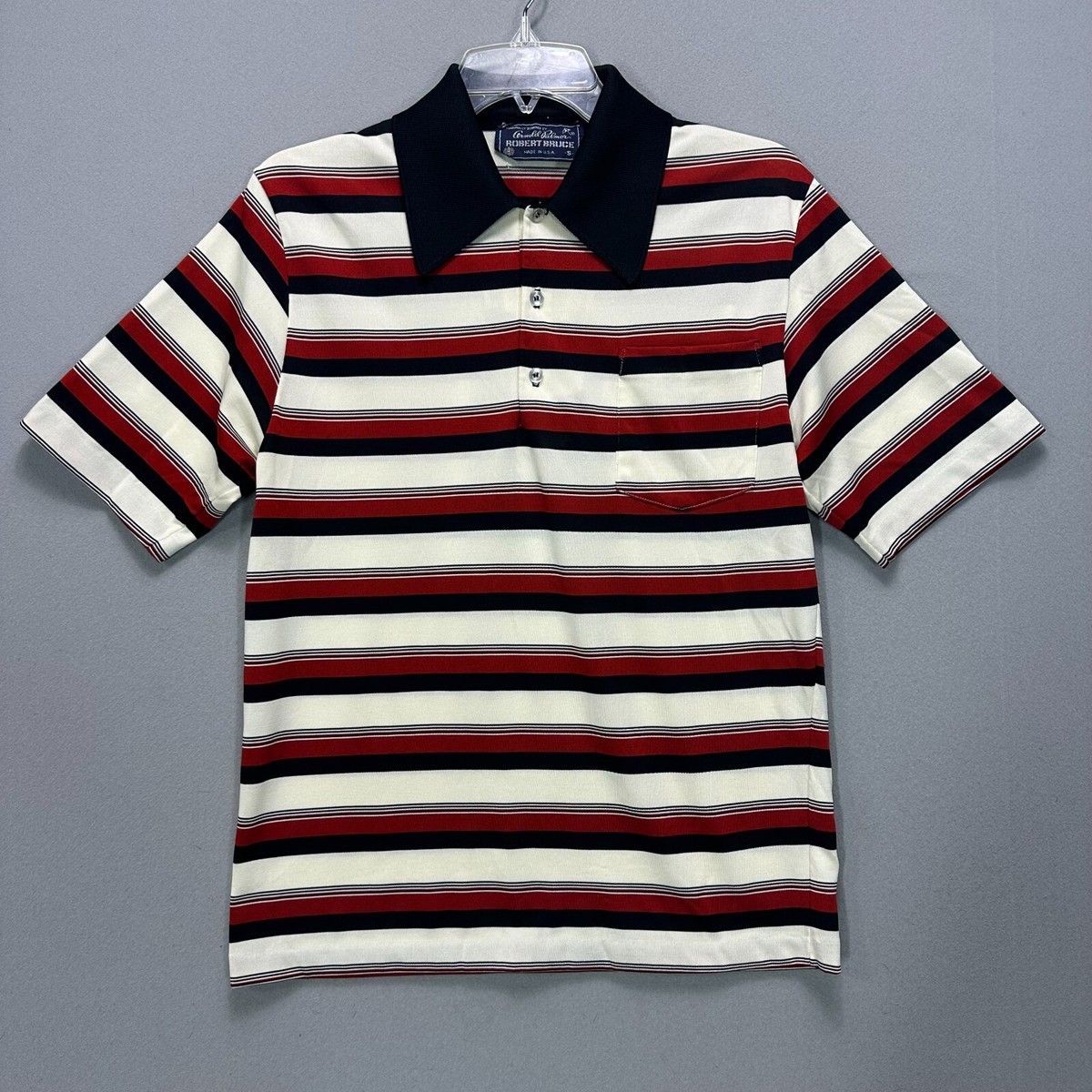VTG 70s Robert Bruce Arnold Palmer Golf Polo USA Mens Small 