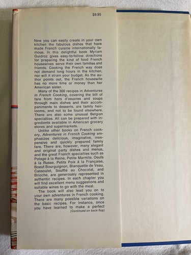 Adventures in French Cooking by Myriam Guidroz (Macmillan, 1970, Hardcover) - Imagen 2 de 22