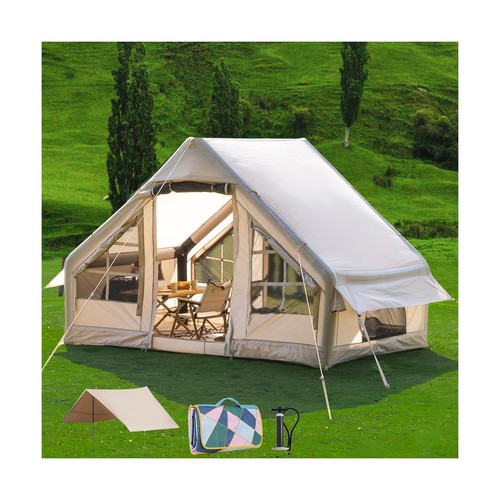 Inflatable Camping Tent with Waterproof Canopy, Cabin Tent, 4-6 Person Glampi... - 第 1/6 張圖片