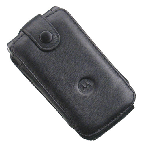 Motorola schwarz Leder Tasche Etui mit Gürtelclip für i890 / BALI / MOTO W755 - Bild 1 von 2