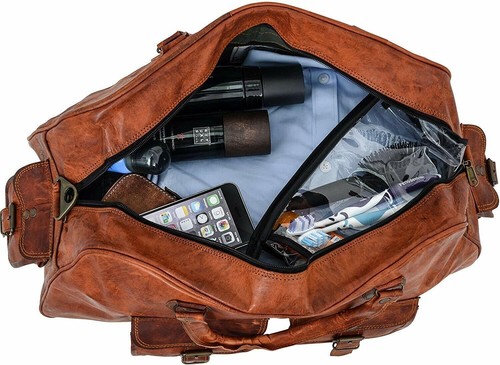 Vintage Ledertasche Reise Herren Retro Fitnessstudio Gepäck Koffer Reisetasch... - Bild 3 von 6