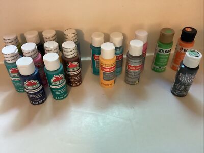 Acrylic Paints 2 oz Lot of 18 Apple Barrel Crafts Smart Folk Art Mixed Colors