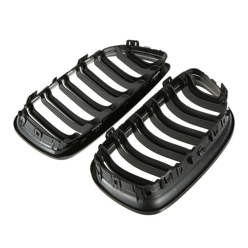 Gloss Black Front Kidney Twin Slat Grill For BMW 3Series E90 E91 LCI 09-11 4D - Picture 9 of 10