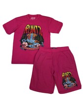 RUNTZ Worldwide 2p mens 100 Authentic Pink Sweatshort and T-shirt size Medium