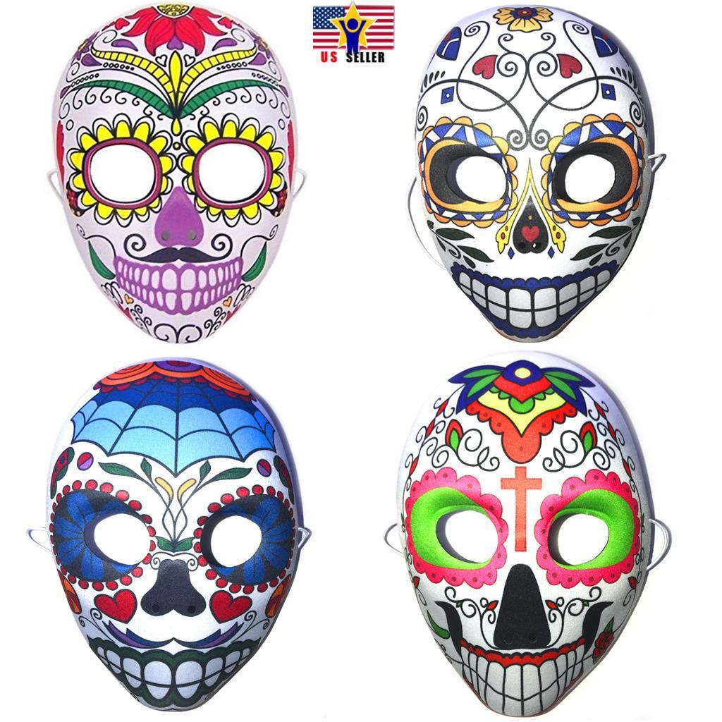 Dia De Los Muertos Coloring Masks Colorful Mexican Day Of The Dead,