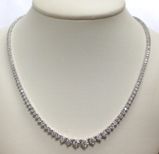 12.25 Ct.TW Graduated Round Cut Diamond Tennis Necklace