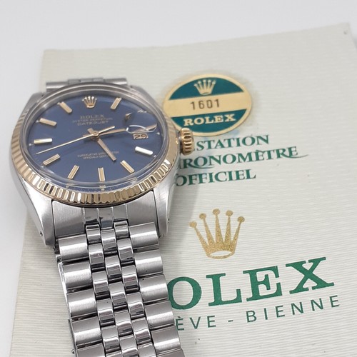 W/Papers 1976 Rolex Datejust 36 mm Two Tone Jubilee Blue Automatic Watch  1601 | eBay