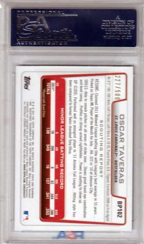 OSCAR TAVERAS 2012 Bowman Prospects Autograph Auto PSA/DNA GEM MINT 10 CARDINALS - Picture 2 of 2