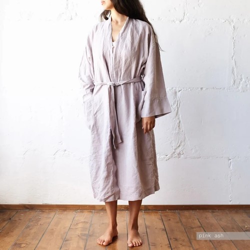 Linen women dress, Bath robe kimono, Gift for her, Linen Jacket, Linen Robe - Picture 3 of 12