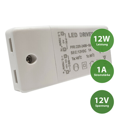 12W LED Transformator RUND, max. 1A 12V DC, Trafo 12W LED Transformator RUND, max. 1A 12V DC, Trafo