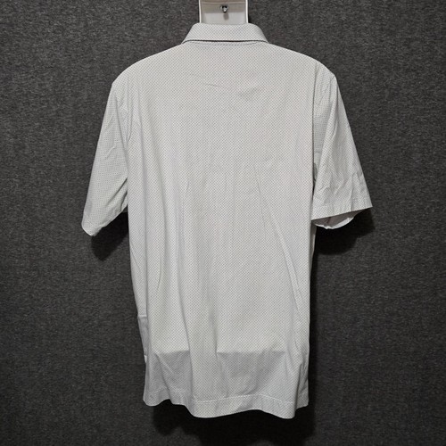 Footjoy Polo Shirt Mens Large FJ 1857 Collection White Blue Diamond Dot Golf - Picture 5 of 10