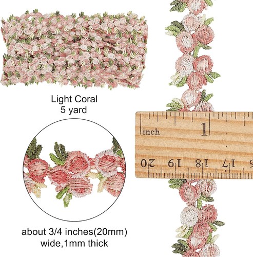 10 Yard Flower Embroidered Trim Lace Ribbon Sewing Fringe Edge Wedding DIY Craft - Picture 25 of 45