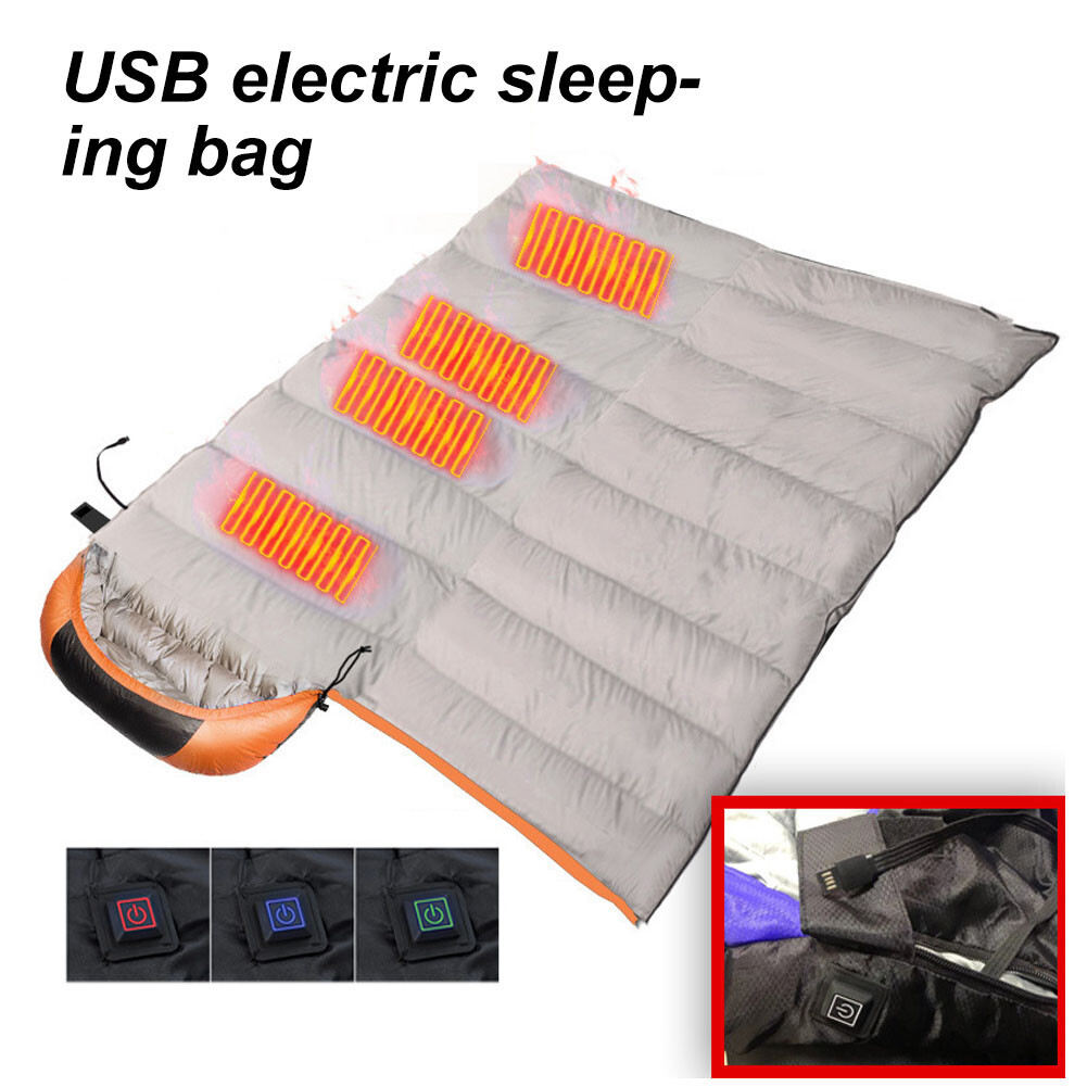 Electric Heating Cold Temperature Sleeping Bag Tear Resistant for Camping  Hiking | eBay