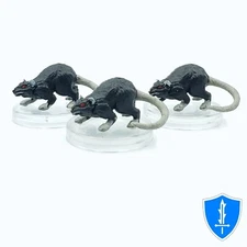 Giant Rat x3 - Underdark Expeditions #12 D&D Icons of the Realms Miniature