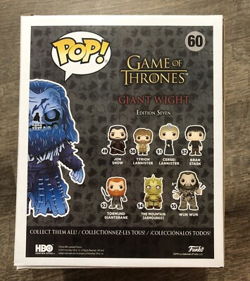 6 Inch Giant Wight #60 Game Of Thrones Funko Pop 2018 ECCC VAULTED