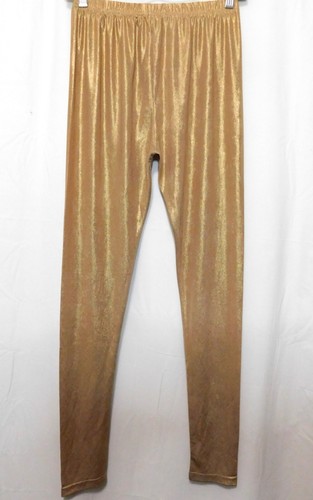 High Waisted Gold Lame Metallic Leggings Damen M Lang Glänzend von PP Hosiery - Bild 7 von 11