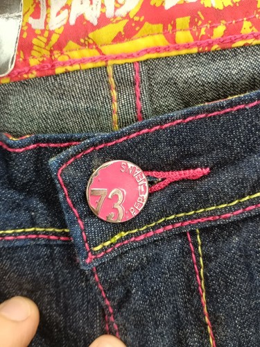 Pepe London Womens Embroidered Denim Capris Pink NWT Summer Y2K sz 14 - Picture 8 of 12