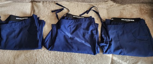 Lot Of 3 Skechers By Barco Plus Size Scrub Pant 2Xl Petite Navy Blue Nwot