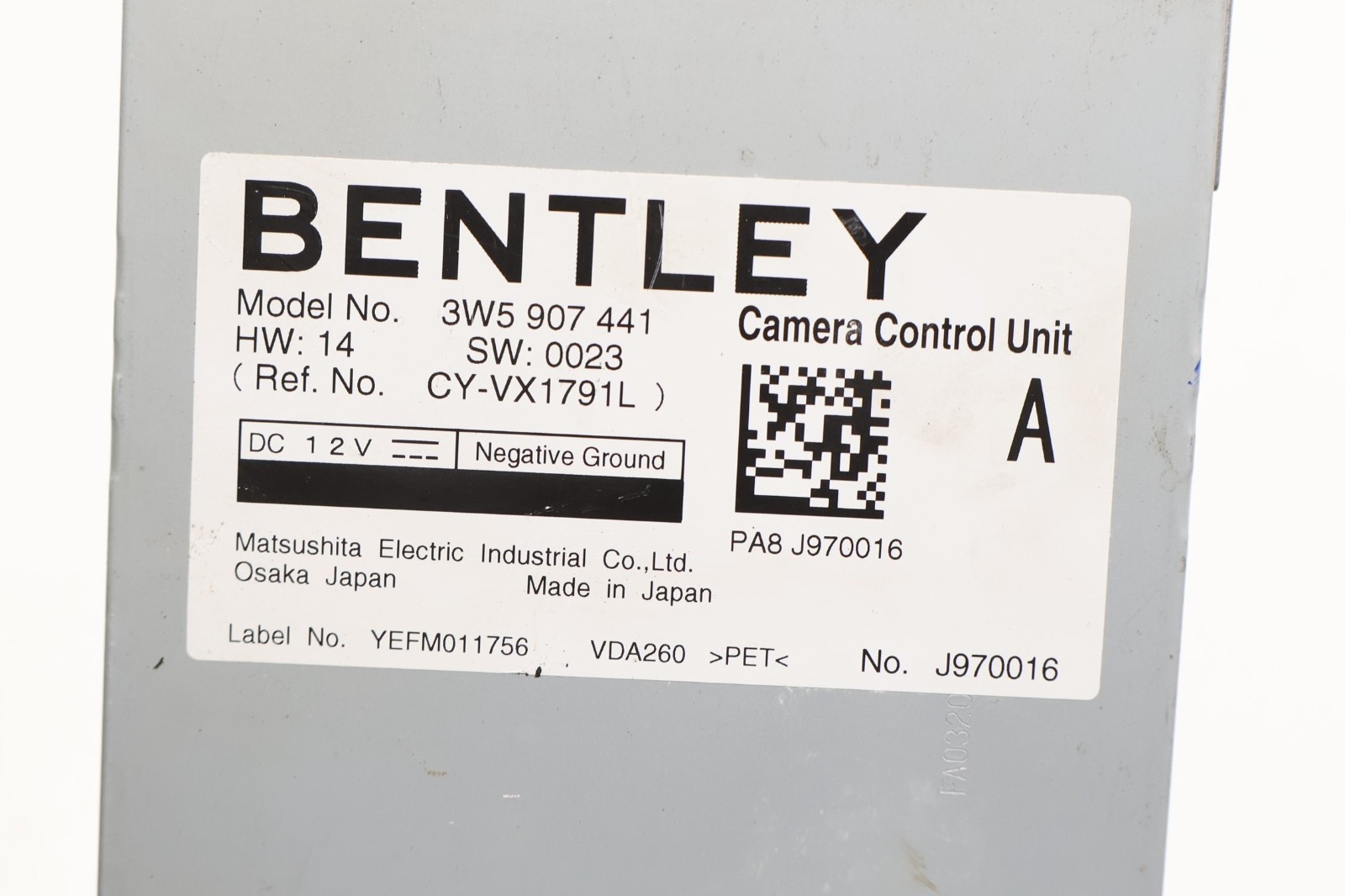 2006-12 BENTLEY CONTINENTAL REAR VIEW REVERSE BACK UP CAMERA COMPUTER MODULE OEM