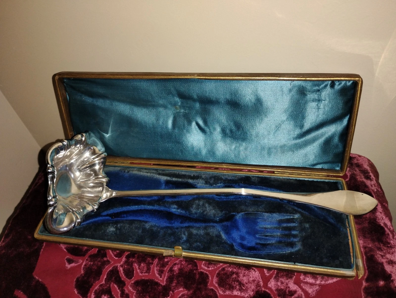 Antique Victorian Double Spout Punch Ladle 14.5” Silverplate Gorgeous
