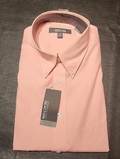 Kenneth Cole Reaction Mens Dress Shirt Size XL 17-17 1/2 34/35 Salmon Color