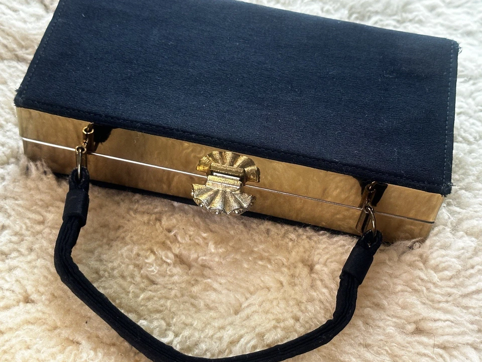 Cartera vintage de seda negra Foto 4 de 4