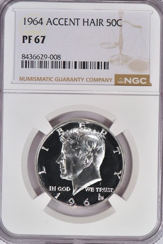 1964 Accent Hair Kennedy Half Dollar Proof NGC PF 67 PR See Description 50C