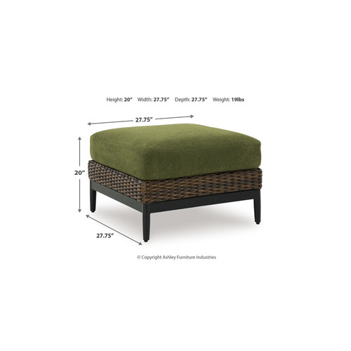 Signature Design by Ashley Horizon Hall Outdoor Ottoman with Cushion - - Picture 5 of 5