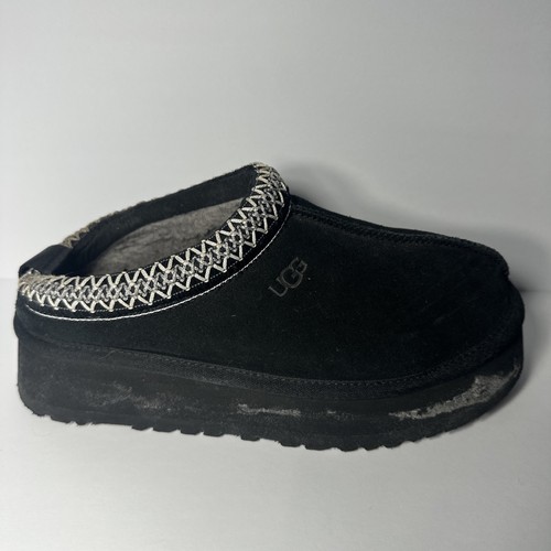 ZAPATOS PANTUFLAS UGG TAZZ PLATAFORMA GAMUZA/LANA NEGRO, MUJER US 7 Usados - Imagen 7 de 15