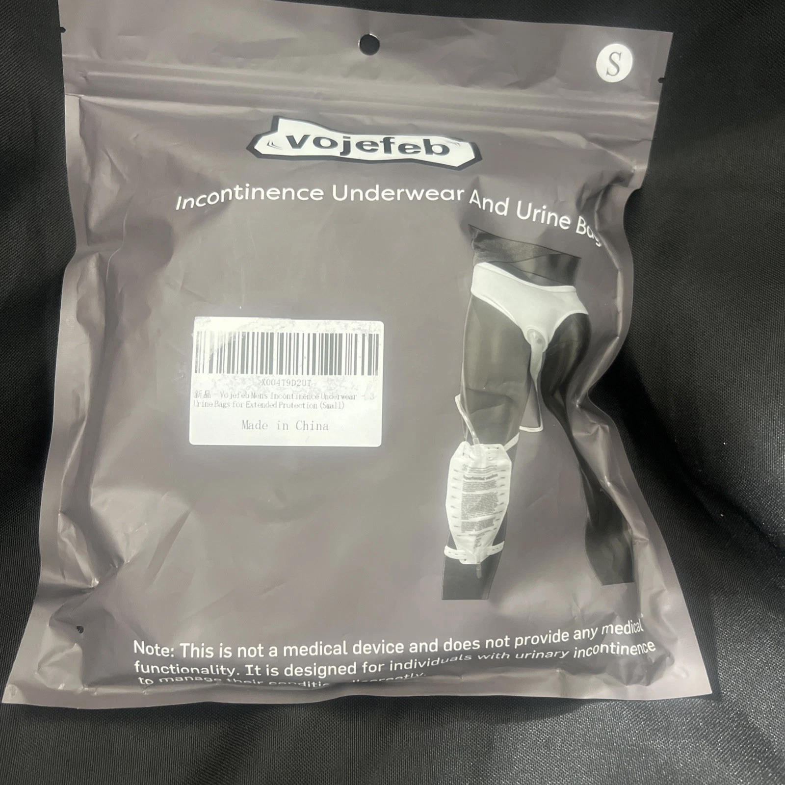 VOJEFEB Men Incontinence Underwear – 3 Urine Bags For Protection Size Small
