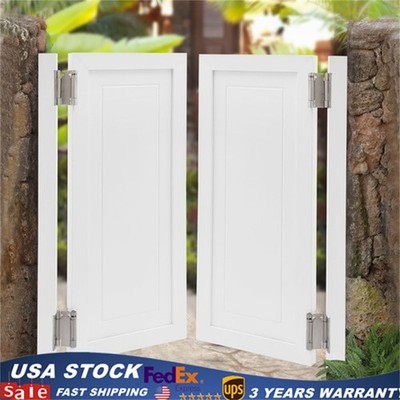 White Wood Swinging Door Wall-mounted Double Half Cafe Doors Saloon Bar W/ Hinge